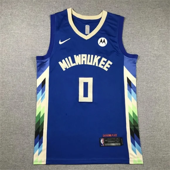 Nike New w/ Tags Damian Lillard Milwaukee Bucks Hypercolor Jersey Blue - Picture 5 of 7